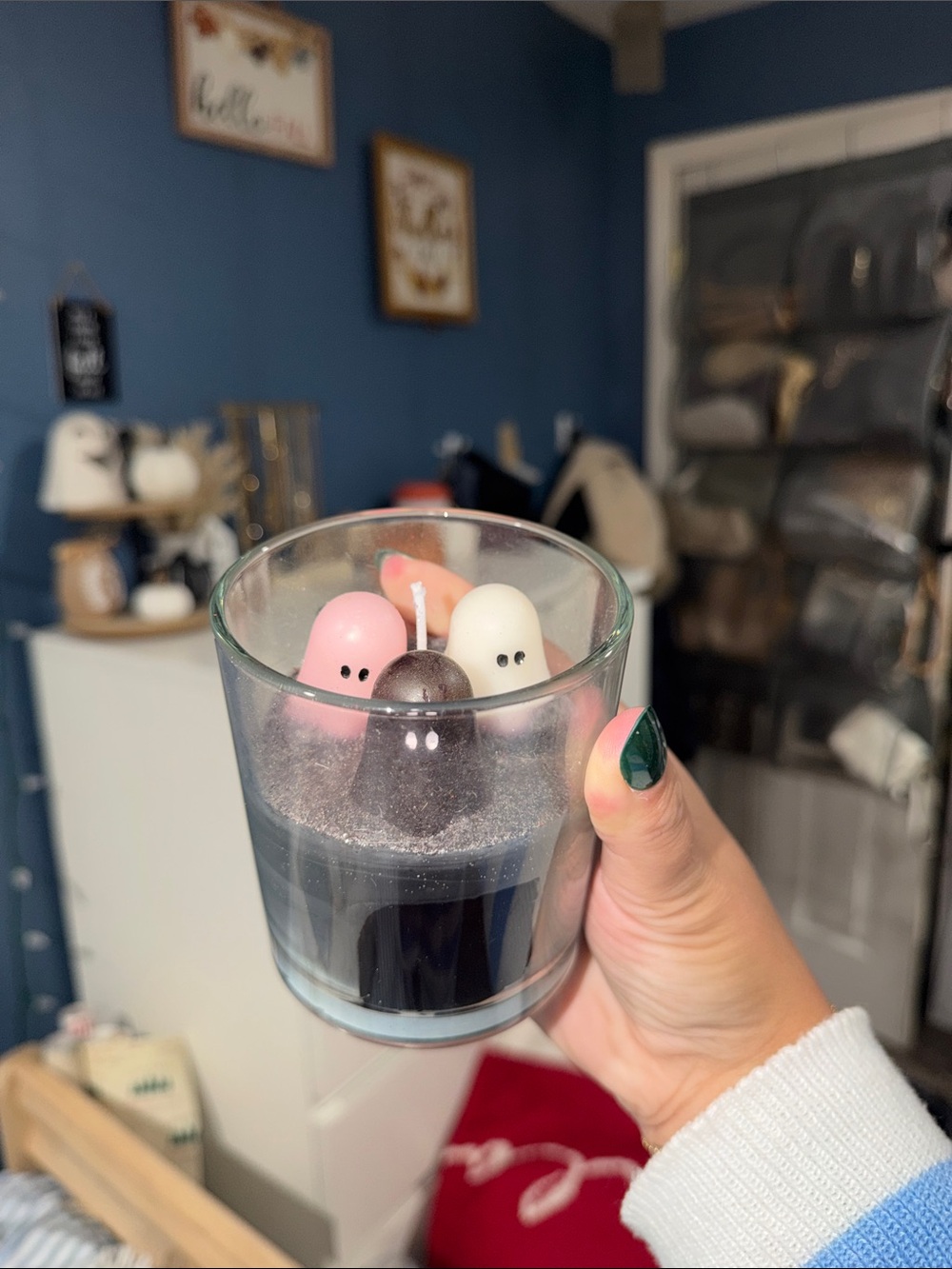 Cute Ghost Trio Scented Candle in Pink, White & Black